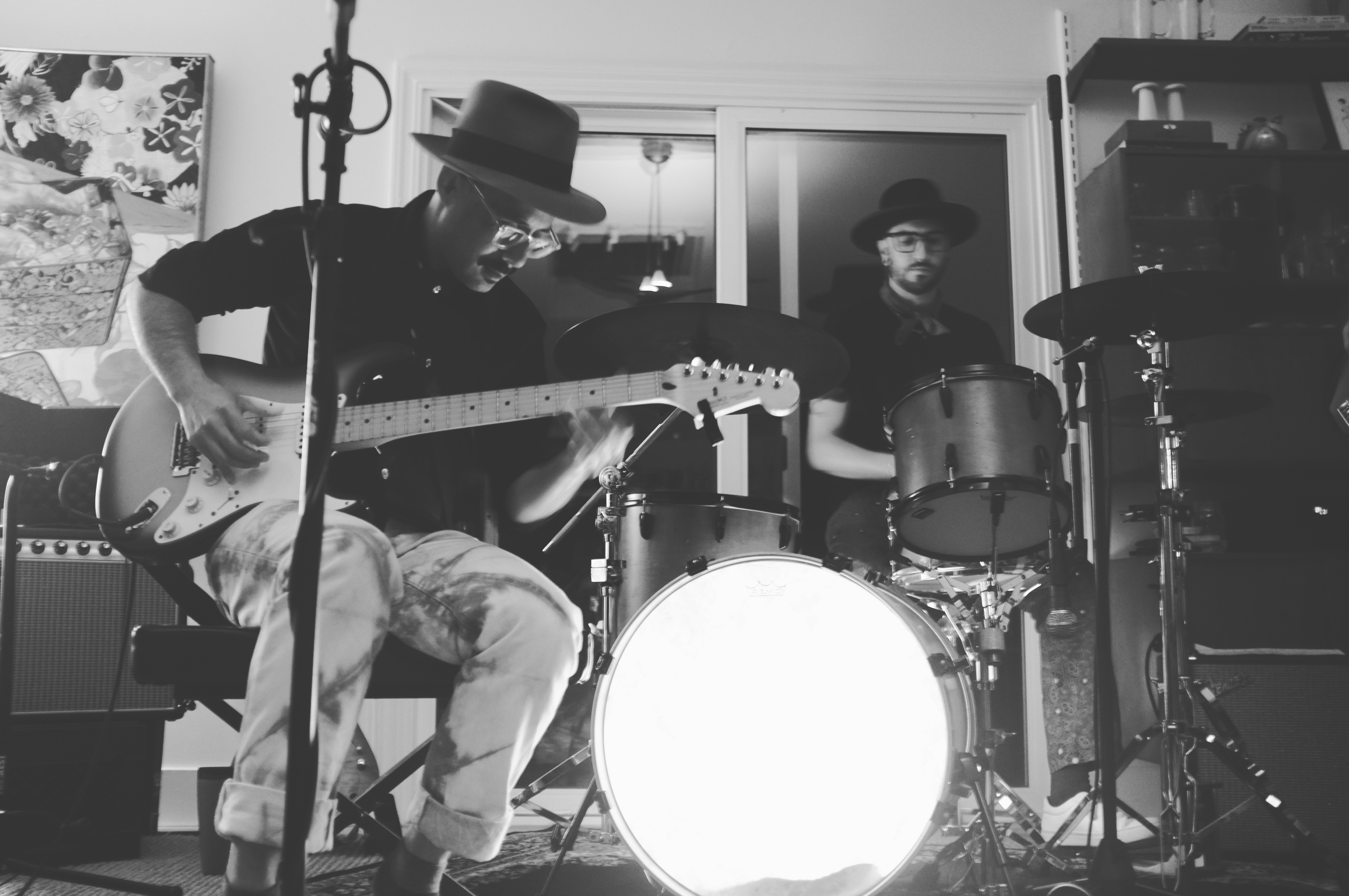 Jaime Tjahaja rehearsing with band